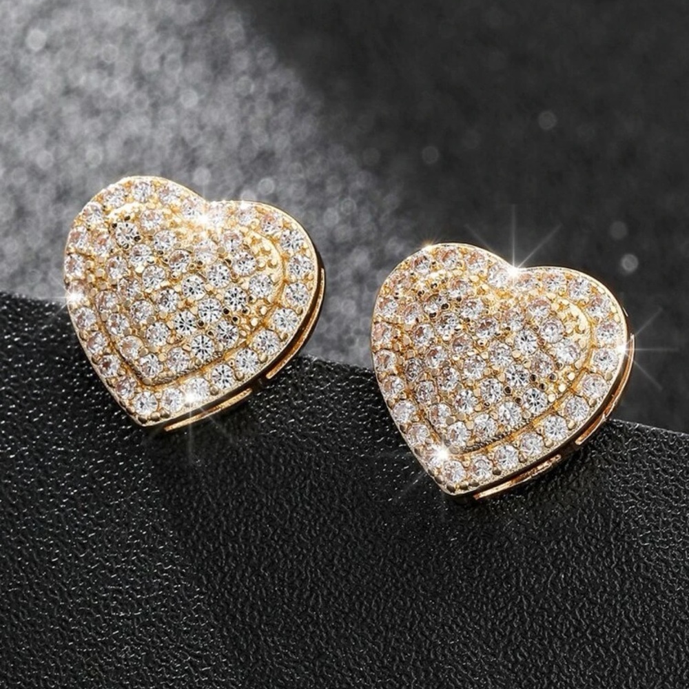 Heart Shape Cubic Zirconia Stud Earrings